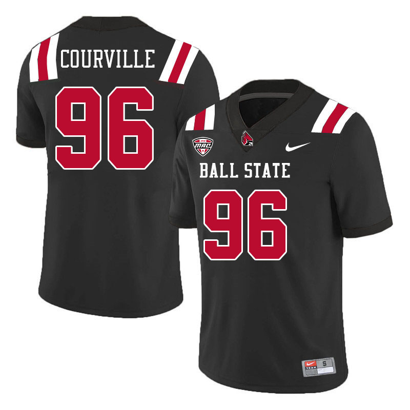 Ball State Cardinals #96 Jackson Courville College Football Jerseys Stitched Sale-Black